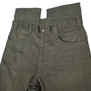 1960s Levi's Sta-prest Olive Green Button Fly Zip Up Pants Jeans Size 31 x 38